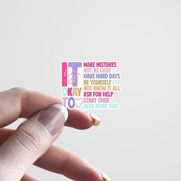 3pc - It's Okay To Sticker Decal Pack – Tumbler, Laptop - Picture 3 of 7